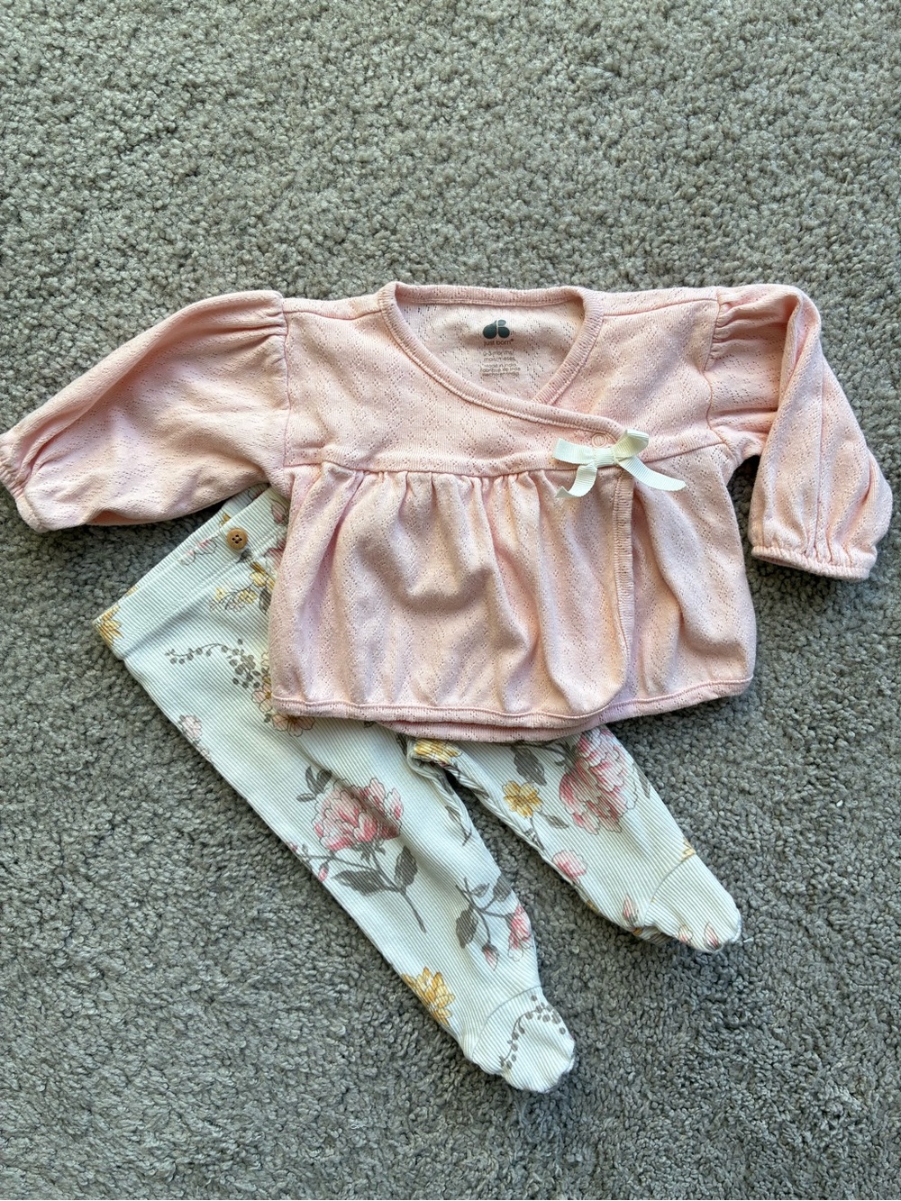 Just Born Baby Girls Pink Knit Sweater Top